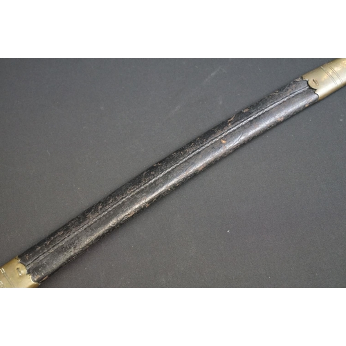207 - A Victorian Customs / Constabulary type short sword complete with leather scabbard.