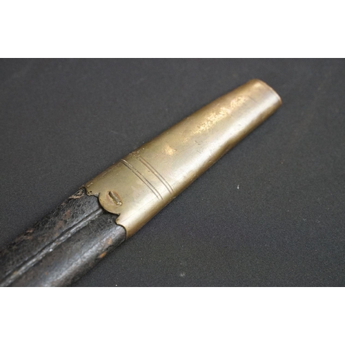 207 - A Victorian Customs / Constabulary type short sword complete with leather scabbard.