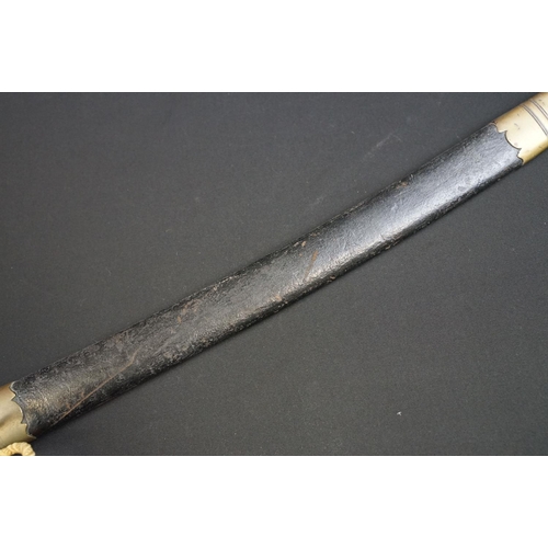 207 - A Victorian Customs / Constabulary type short sword complete with leather scabbard.