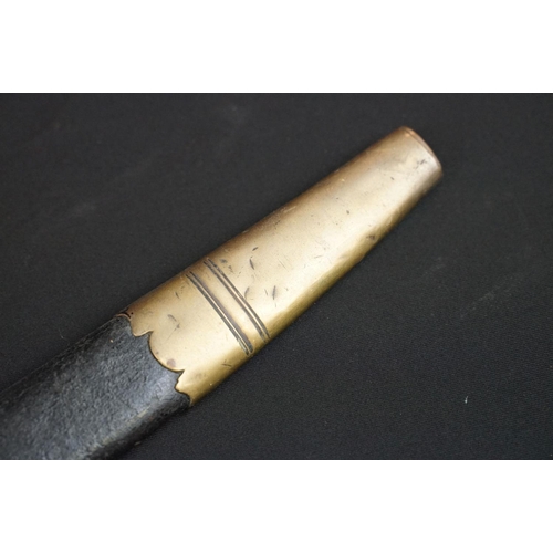 207 - A Victorian Customs / Constabulary type short sword complete with leather scabbard.