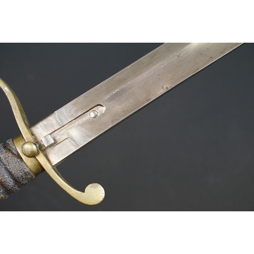 207 - A Victorian Customs / Constabulary type short sword complete with leather scabbard.