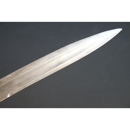 207 - A Victorian Customs / Constabulary type short sword complete with leather scabbard.