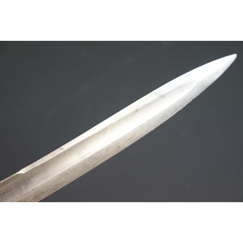 207 - A Victorian Customs / Constabulary type short sword complete with leather scabbard.