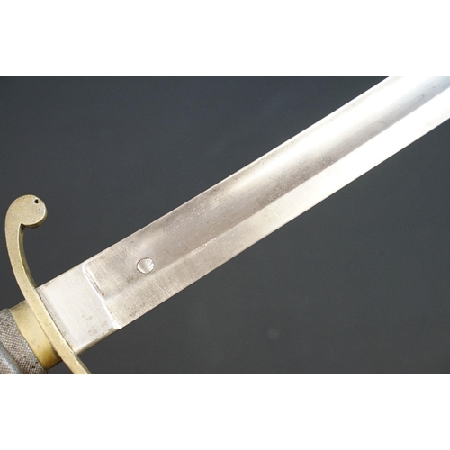 207 - A Victorian Customs / Constabulary type short sword complete with leather scabbard.