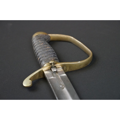 207 - A Victorian Customs / Constabulary type short sword complete with leather scabbard.