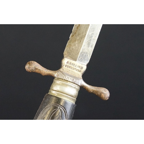 233 - A small group of knives to include a military bayonet, two Arabic daggers and a pair of mounted kukr... 