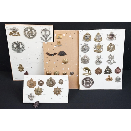 80 - A collection of mainly Canadian military cap and collar badges to include the Royal Engineers, Royal... 