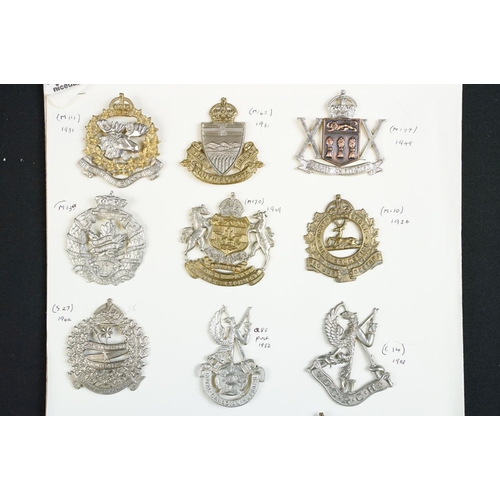 80 - A collection of mainly Canadian military cap and collar badges to include the Royal Engineers, Royal... 