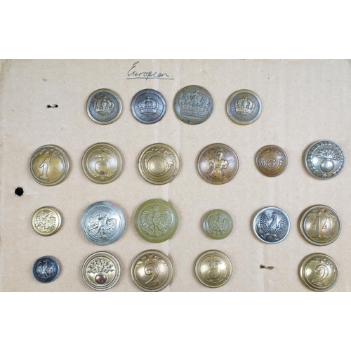 81 - A collection of military buttons to include British and European examples.