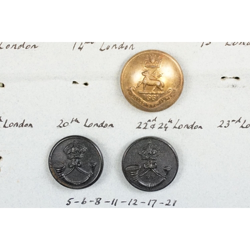 81 - A collection of military buttons to include British and European examples.