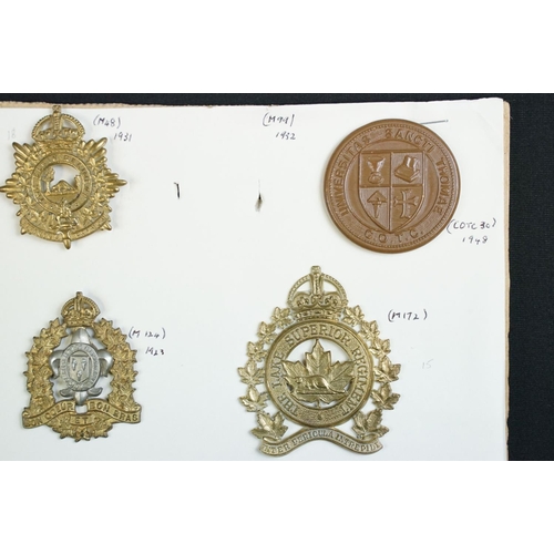 82 - A collection of mainly Canadian military cap badges to include The Lake Superior Regiment, The Halif... 