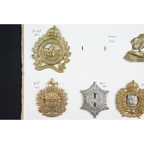 82 - A collection of mainly Canadian military cap badges to include The Lake Superior Regiment, The Halif... 