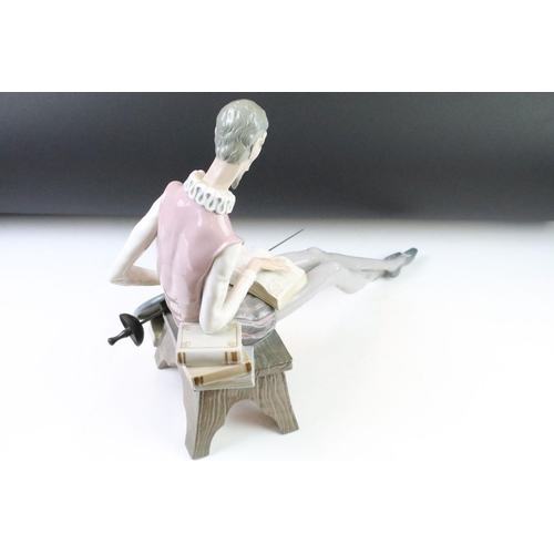 1 - Nao by Lladro porcelain figure of Don Quixote, seated, with sword, approx 37cm high