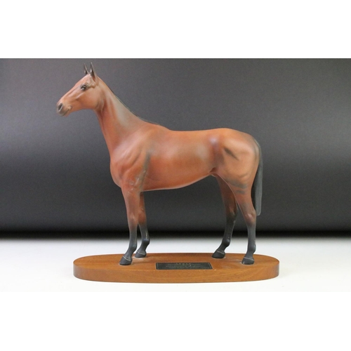 23 - Beswick 'Arkle' connoisseur model racehorse with matt finish, raised on an oblong wooden base, appro... 