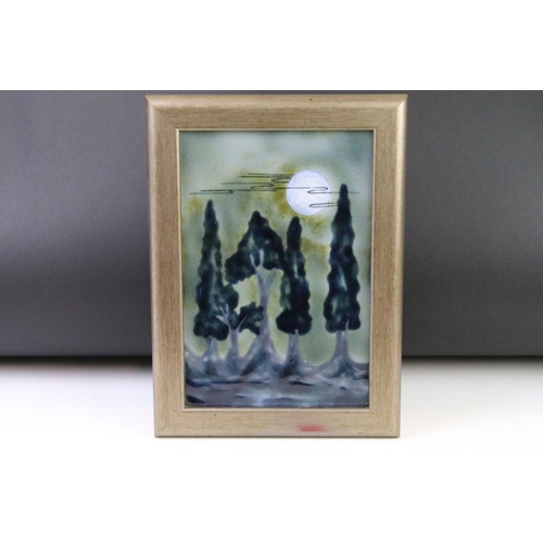 25 - Cobridge 'The Witching Hour' stoneware wall plaque, approx 19.5cm x 30cm, framed