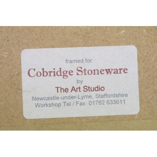 25 - Cobridge 'The Witching Hour' stoneware wall plaque, approx 19.5cm x 30cm, framed