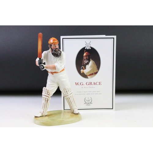 32 - Royal Doulton W. G. Grace porcelain figure, HN3640, approx 22cm high, ltd edn no. 0149, with certifi... 