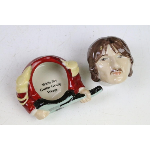 37 - Set of four Kevin Francis ' The Beatles ' face pots produced by Peggy Davies Ceramics featuring John... 