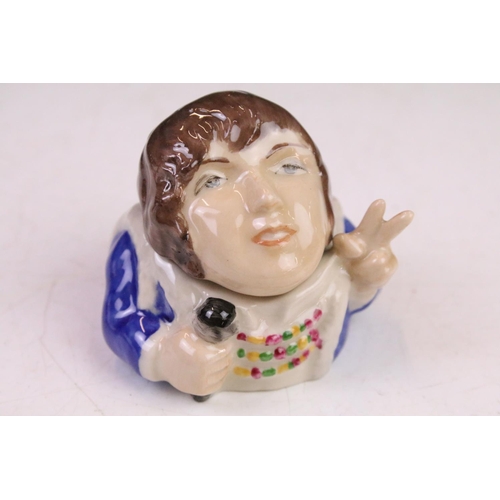 37 - Set of four Kevin Francis ' The Beatles ' face pots produced by Peggy Davies Ceramics featuring John... 