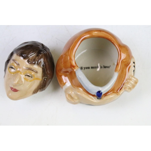 37 - Set of four Kevin Francis ' The Beatles ' face pots produced by Peggy Davies Ceramics featuring John... 