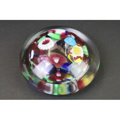 51 - Collection of ten 20th century glass paperweights to include two iridescent glass examples (swan & d... 