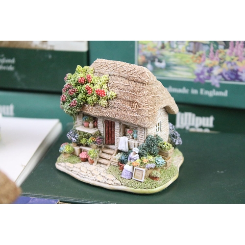 72 - Collection of boxed Lilliput lane cottages to include Nursery Cottage, All Saints Watermillock, Penn... 