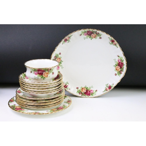 94 - Royal Albert 'Old Country Roses' tea set to include teapot, 6 cups & saucers, 6 tea plates, milk jug... 