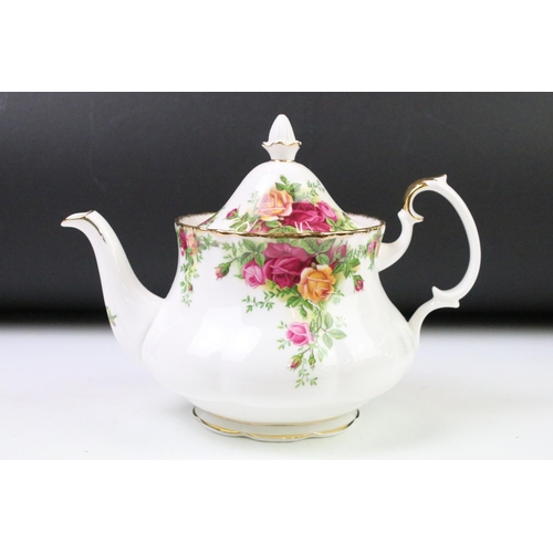 94 - Royal Albert 'Old Country Roses' tea set to include teapot, 6 cups & saucers, 6 tea plates, milk jug... 