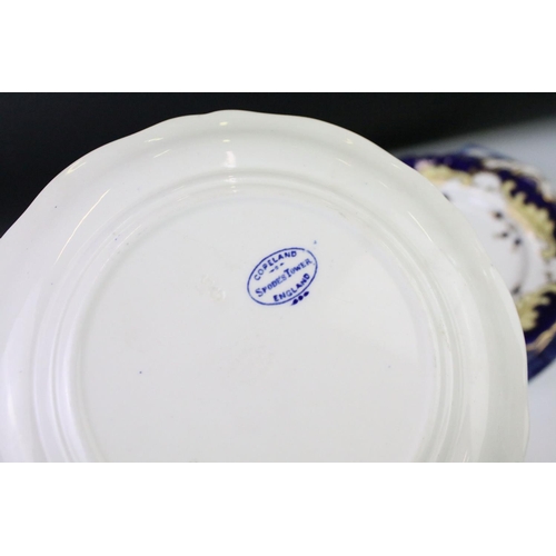 96 - Collection of blue & white plates / dishes, mostly 19th century examples, to include Copeland Spode ... 