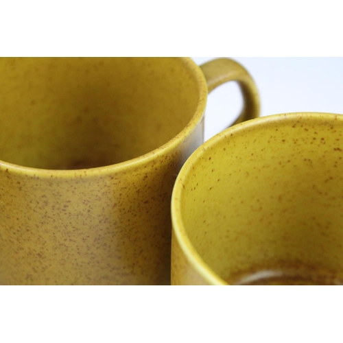 97 - J & G Meakin mottled yellow tea / coffee set, circa 1970's, to include teapot, coffee pot, 4 cups, 6... 