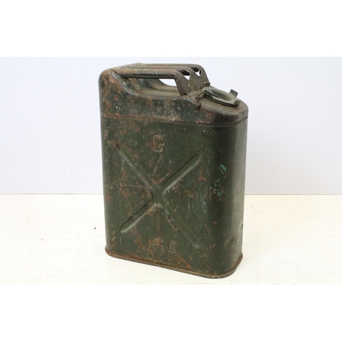 456 - OMC jerry can, green painted 46cm high