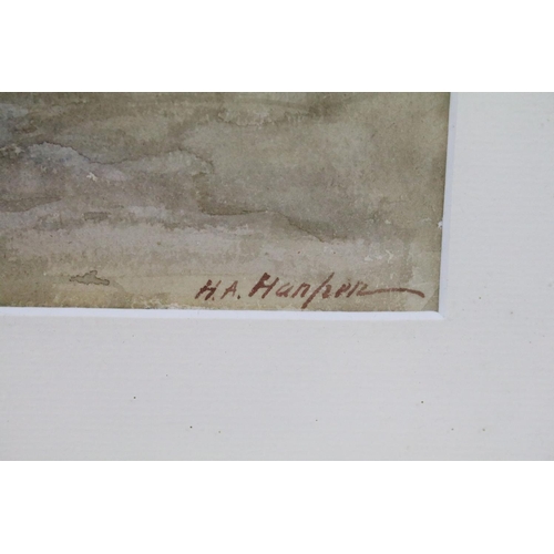 590 - Henry Andrew Harper (1833-1900) Scottish Highlands landscape scene, watercolour, signed lower right,... 