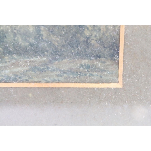 594 - English School, view of the River Wye and Tintern Abbey, watercolour, label verso for Hudson & Co Fi... 