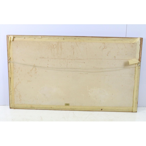 595 - Chinese School, landscape scene with pagoda in the background, embroidery on silk, 48 x 93.5cm, fram... 