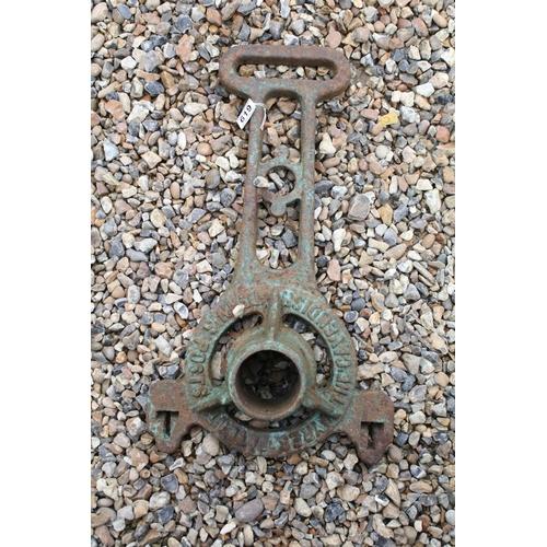 619 - Pair of Ayres Patent cast iron Cavendish Tennis Posts bases