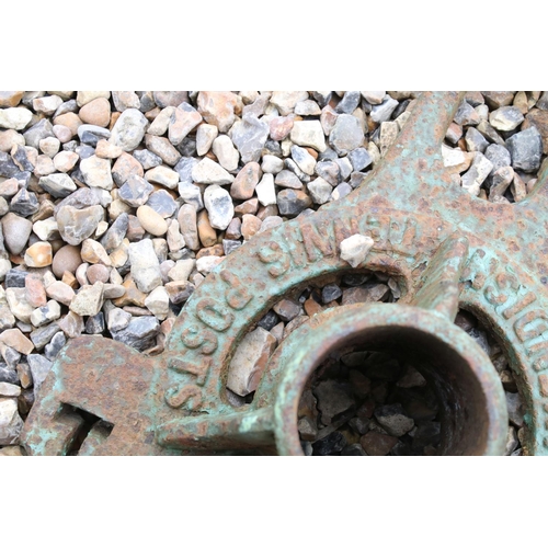 619 - Pair of Ayres Patent cast iron Cavendish Tennis Posts bases