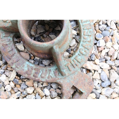 619 - Pair of Ayres Patent cast iron Cavendish Tennis Posts bases