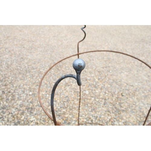 625 - Wrought Iron Circular Garden Plant Support, 40cm diameter x 104cm high