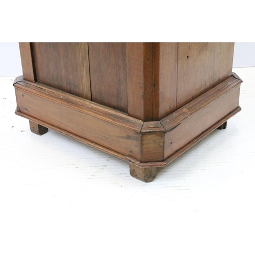 645 - 19th century cherry wood chest of six short drawers with canted corners, 77cm high x 45cm wide x 37c... 