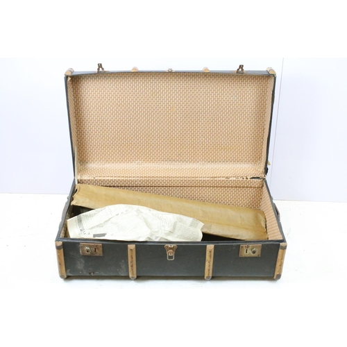 664 - Cabin trunk, with painted name - LA Freeman with P&O labels