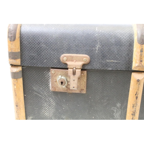664 - Cabin trunk, with painted name - LA Freeman with P&O labels