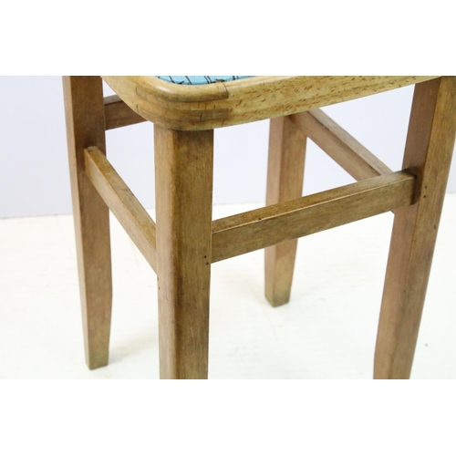 674 - Pair of vintage beech wood kitchen stools, 52cm high