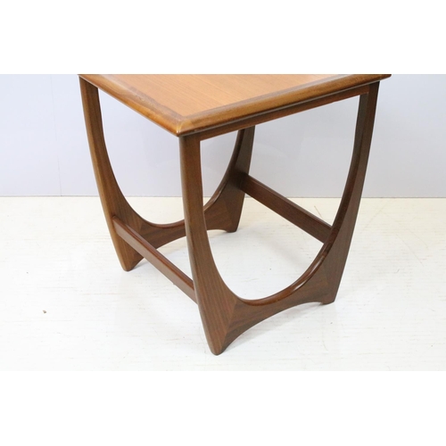 681 - Quadrille nest of three G-Plan tables, label to underside of the smallest table, the largest 51cm hi... 