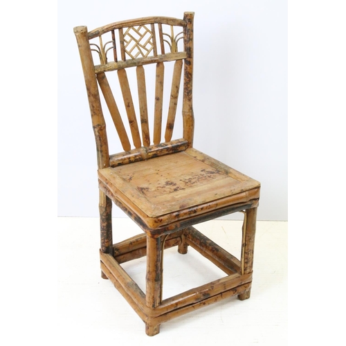 687 - Victorian Bamboo & Pine Chair, 35cm wide x 74cm high