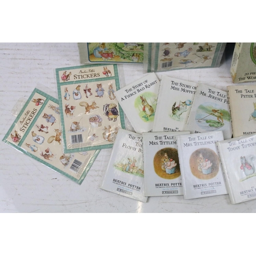 466 - Collection of vintage Beatrix Potter books and jigsaw puzzles together with a small quantity of othe... 