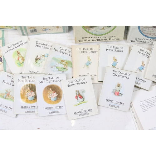 466 - Collection of vintage Beatrix Potter books and jigsaw puzzles together with a small quantity of othe... 