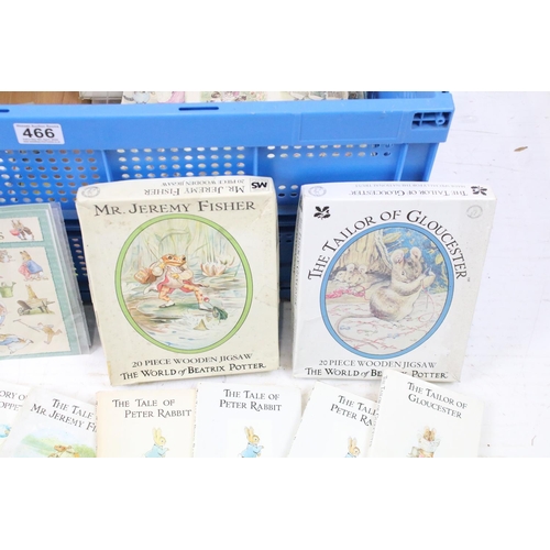 466 - Collection of vintage Beatrix Potter books and jigsaw puzzles together with a small quantity of othe... 