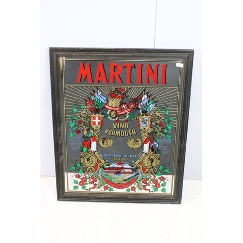 641 - Collection of pub mirrors, to include: Pernod Fils, 49 x 65cm overall, Martini, 58.5 x 48cm, Wood's ... 