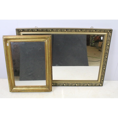 642 - Early 20th century gilt framed wall mirror, 57 x 43.5cm together with another gilt framed mirror, th... 