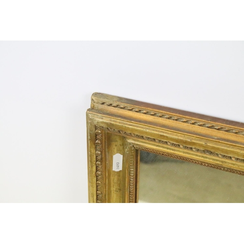 642 - Early 20th century gilt framed wall mirror, 57 x 43.5cm together with another gilt framed mirror, th... 